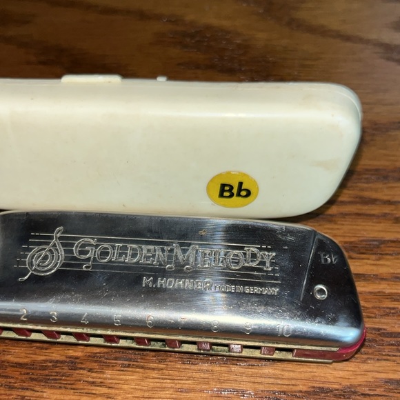 M. HOHNER GOLDEN MELODY KEY OF B 50'S RETRO DIATONIC HARMONICA No.542 Germany - Picture 4 of 4
